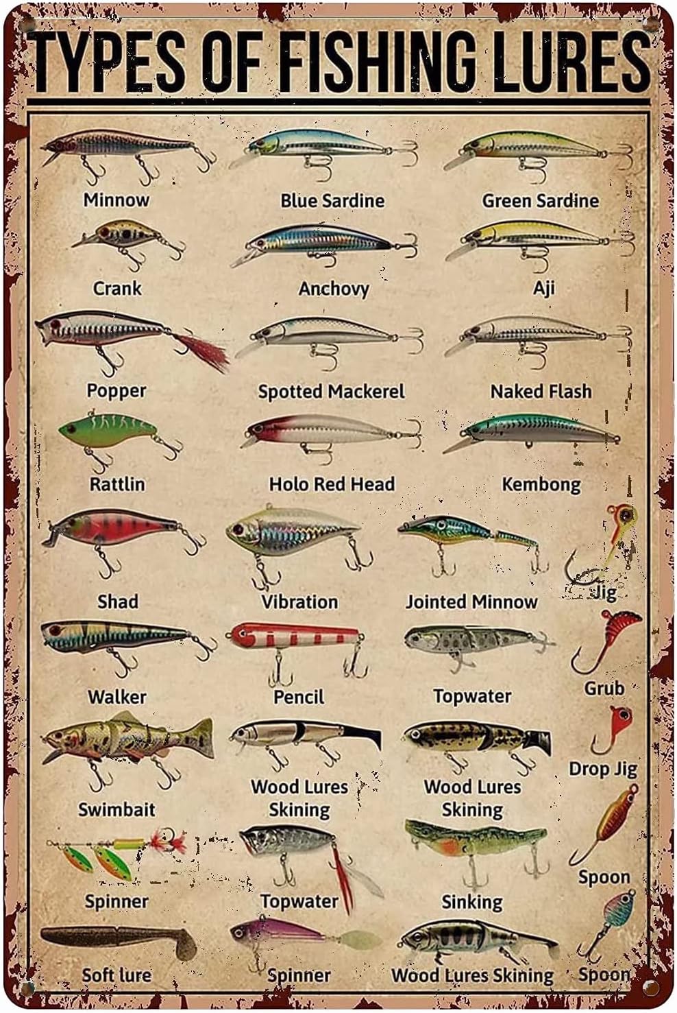 Vintage Fashion Posters - 1d, TEPES OF FISHING LURE Conoscenza