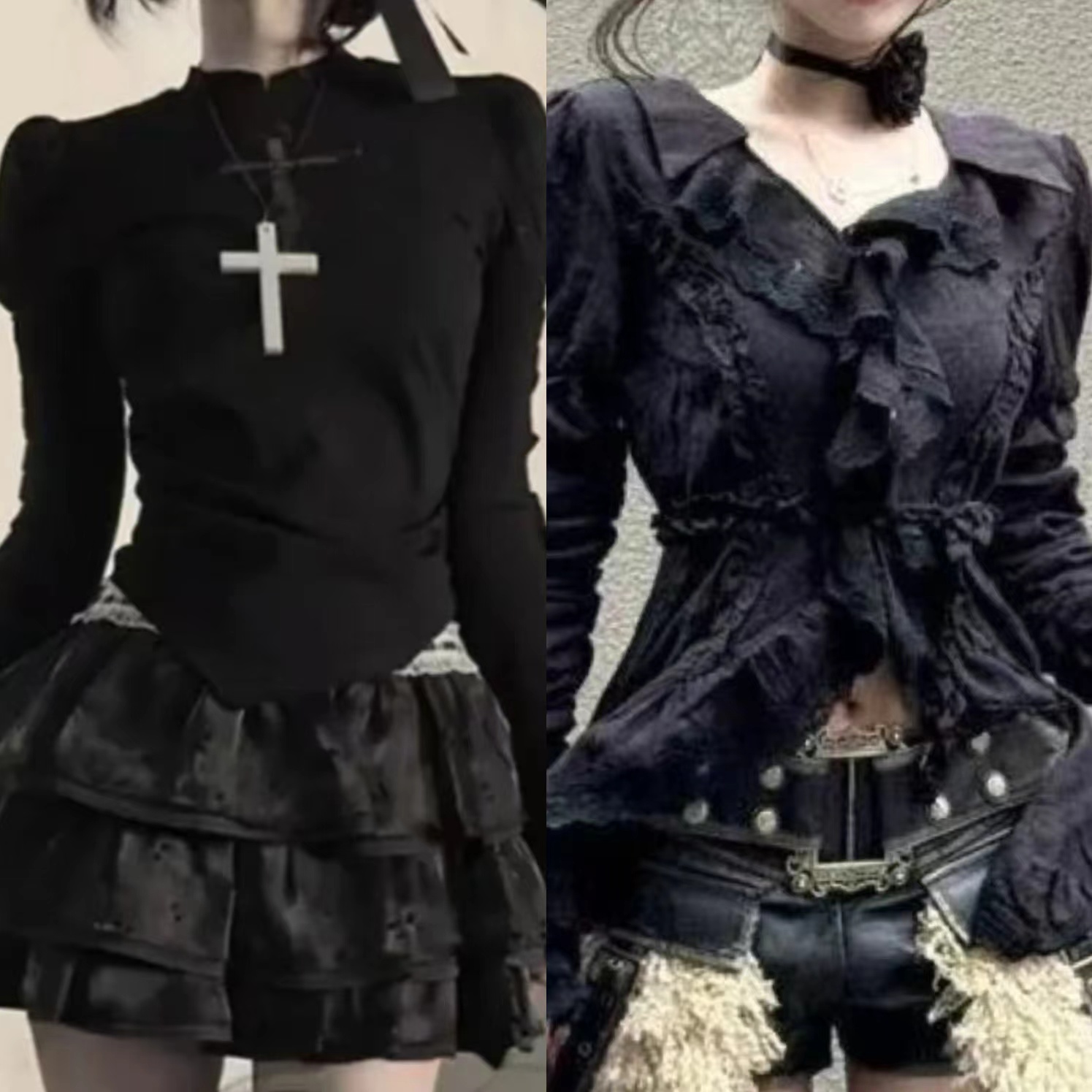 Retro Vintage Korean Fashion - Camicie corte in pizzo senza maniche