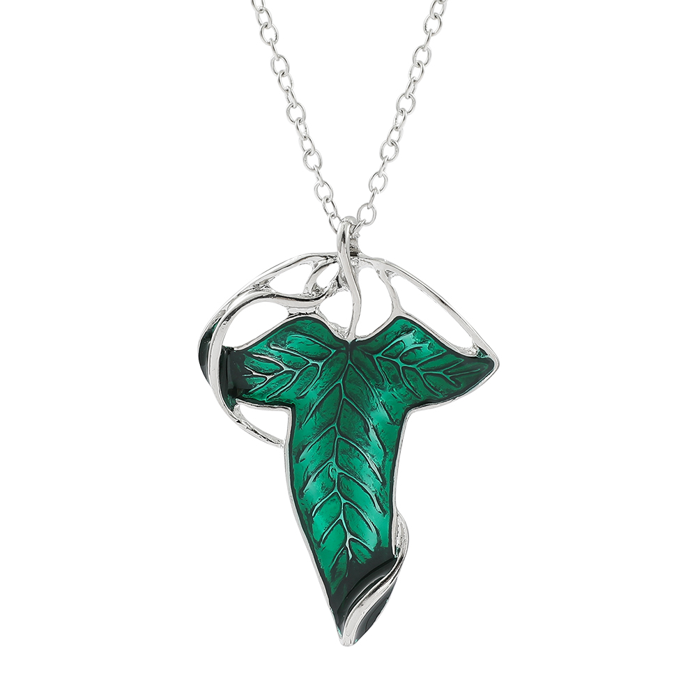 Vintage Fashion Jewelry - Collana con Ciondolo Foglia Verde Vintage,