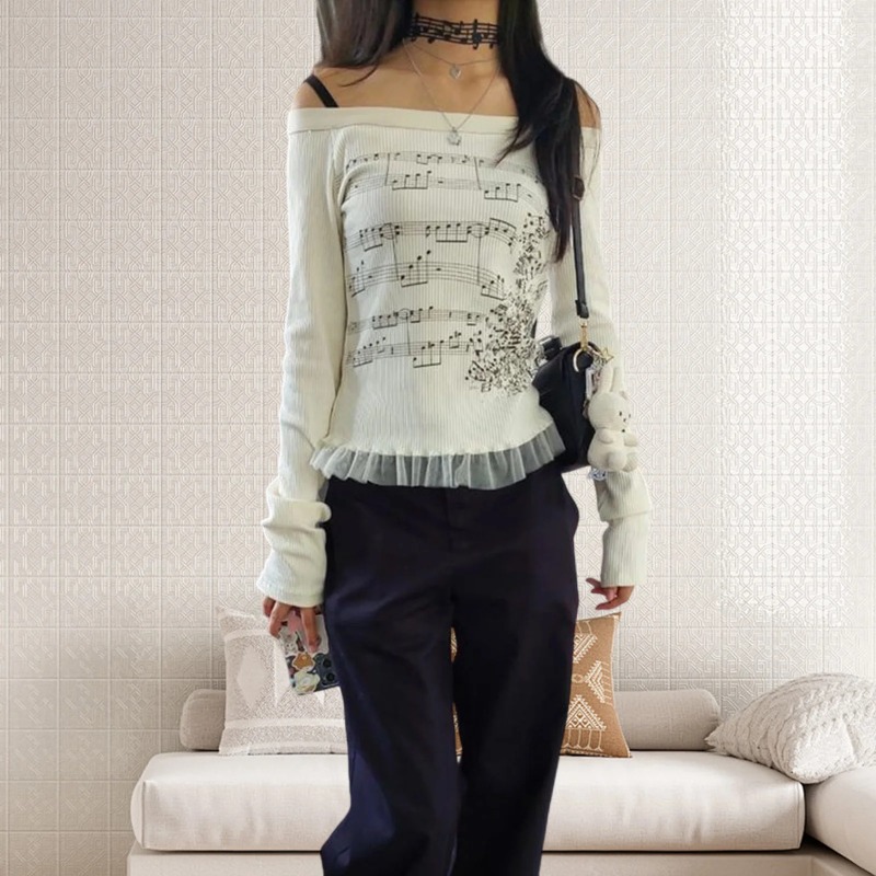 Retro Vintage Korean Fashion - Autunno Y2K Harajuku Retro T-shirt per