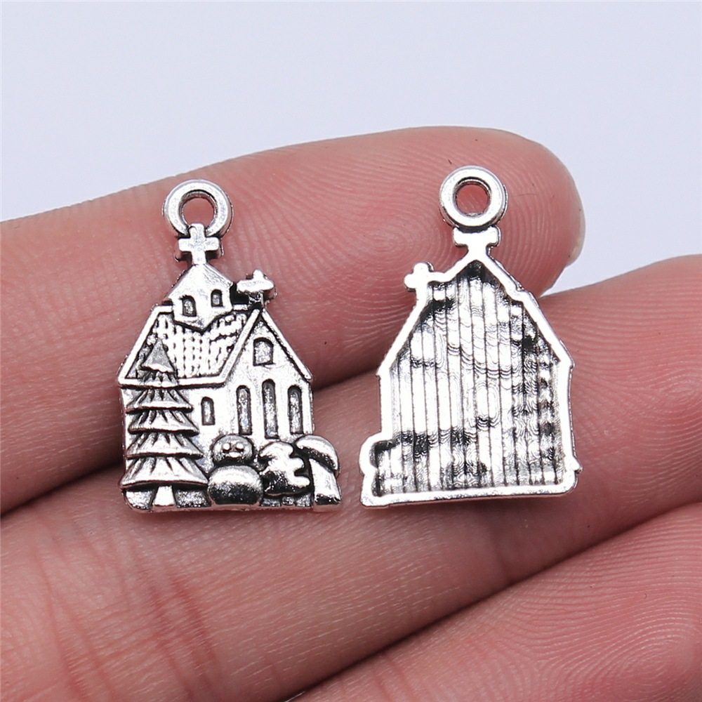 Vintage Fashion Houses - WYSIWYG 10 pz 21x14mm argento antico