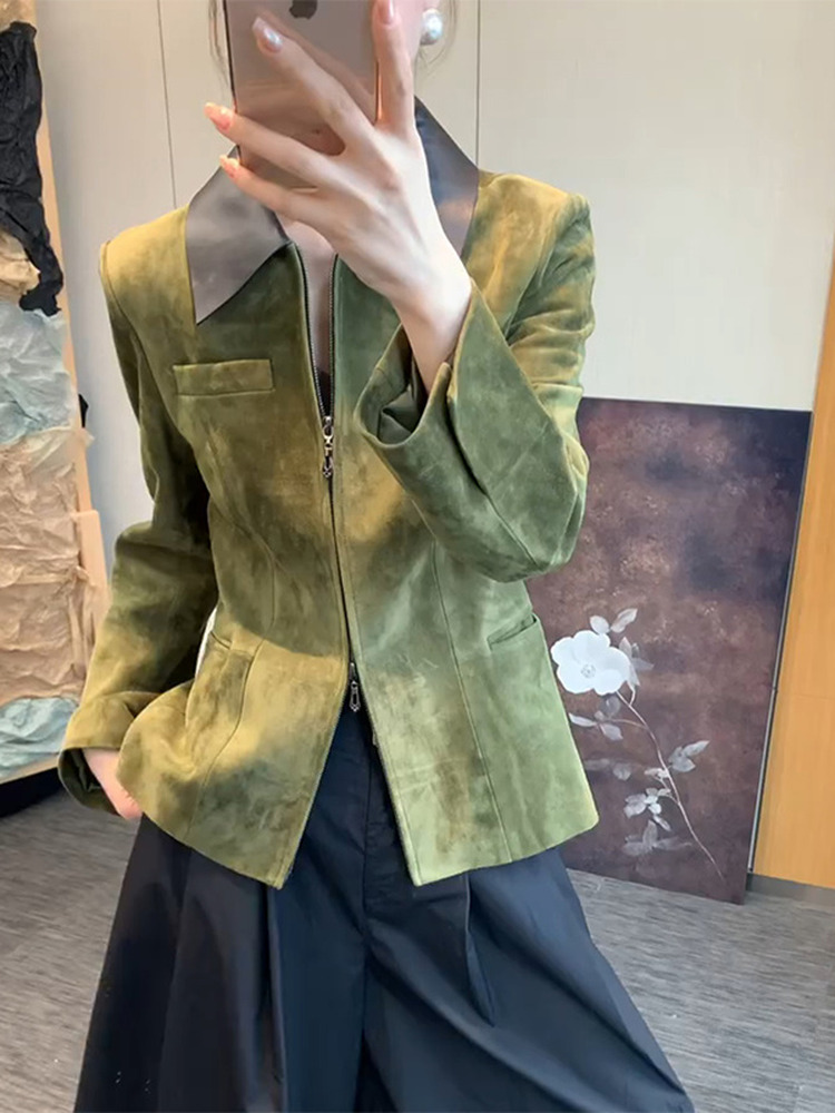 Giacca in Camoscio Verde Stile - Retro Vintage Korean Fashion recensione e prezzo