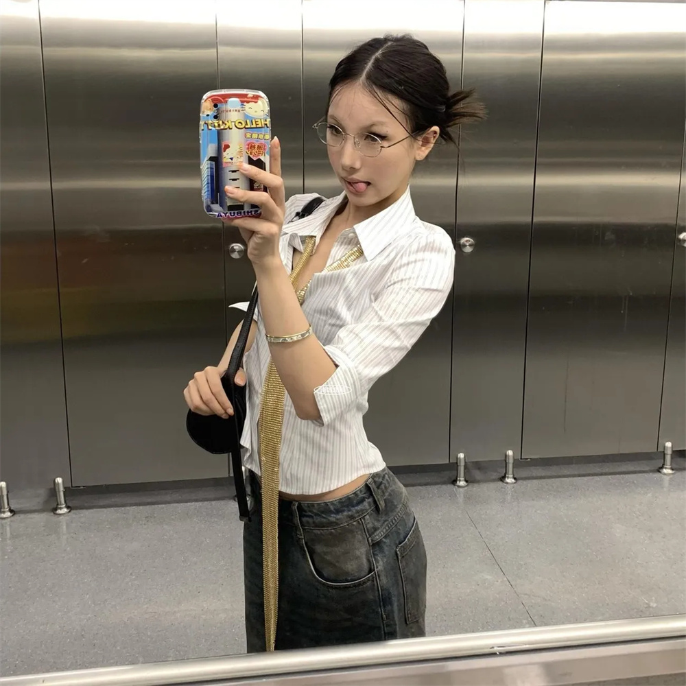 Camicia a Righe da Donna, Blus - Retro Vintage Korean Fashion recensione e prezzo
