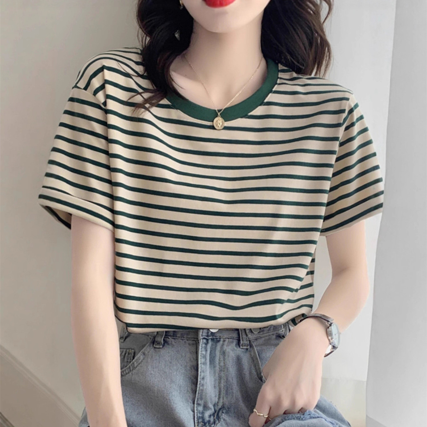 T-shirt a Righe Vintage da Don - Retro Vintage Korean Fashion recensione e prezzo