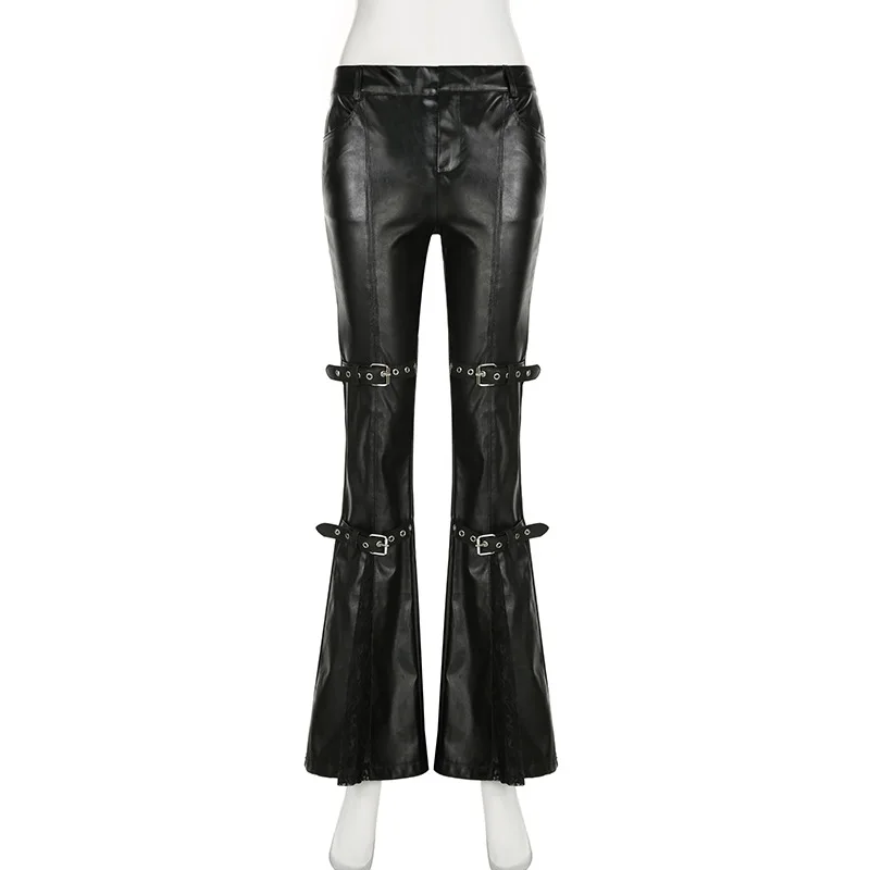 Pantaloni svasati in pelle PU  - Vintage Fashion Aesthetic recensione e prezzo